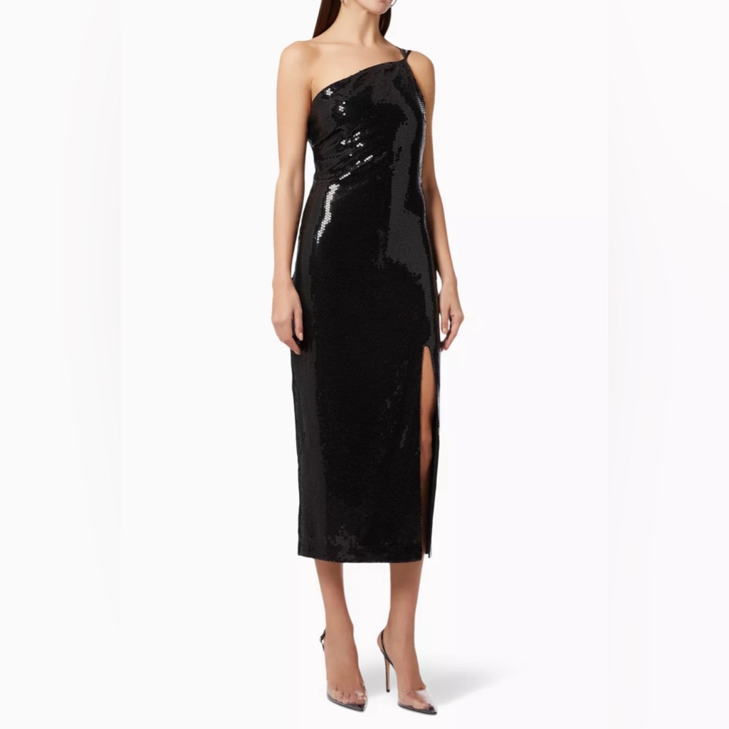 De La Vali Sequin One Shoulder Dress